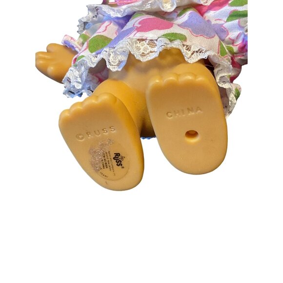 Vintage Russ Troll Doll With Pink Hair & Floral Dress - Picture 3 of 3